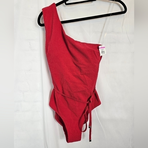 Nwt Sea Level Red Messina One Shoulder Wide Strap One-Piece Swimsuit In Size 6 - Picture 3 of 9